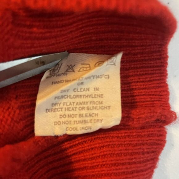 Lyle & Scott Sweater Men Size 42 Red V Neck Pullover Color Block Super Lambswool - Picture 8 of 10